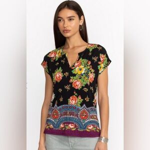 Johnny Was 1X Rose Spark Dolman V-Neck